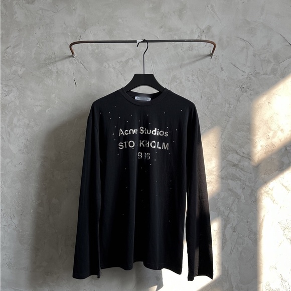 Acne Black Long Sleeve Tee - Picture 1 of 2